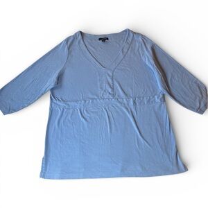 Lands’ End Light Blue 3/4 Sleeve Tunic Top. Size 1X